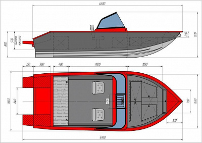 Алюминиевая лодка Триера 460 Фиш Комфорт №1751